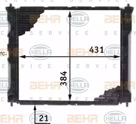 BEHR HELLA Service 8MK 376 707-091 - Радиатор, охлаждение двигателя autosila-amz.com