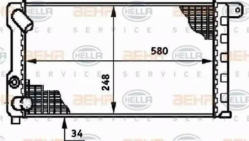 BEHR HELLA Service 8MK 376 719-521 - Радиатор, охлаждение двигателя autosila-amz.com