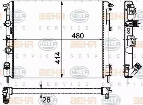 BEHR HELLA Service 8MK 376 719-671 - Радиатор, охлаждение двигателя autosila-amz.com