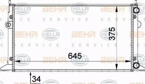 BEHR HELLA Service 8MK 376 719-711 - Радиатор, охлаждение двигателя autosila-amz.com