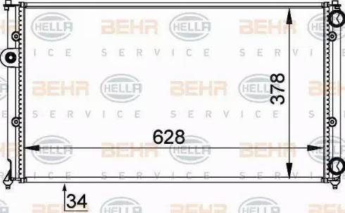 BEHR HELLA Service 8MK 376 714-454 - Радиатор, охлаждение двигателя autosila-amz.com