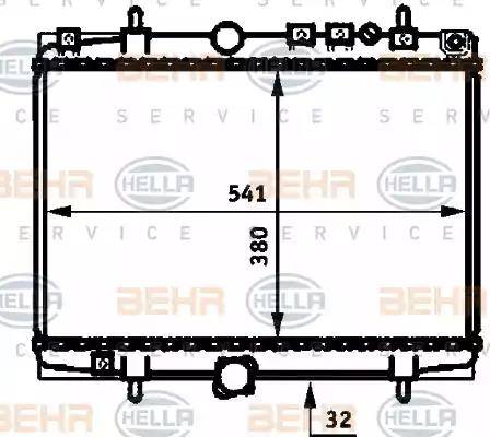 BEHR HELLA Service 8MK 376 714-411 - Радиатор, охлаждение двигателя autosila-amz.com