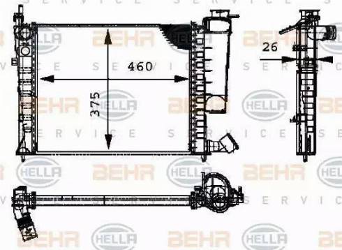 BEHR HELLA Service 8MK 376 716-631 - Радиатор, охлаждение двигателя autosila-amz.com