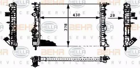 BEHR HELLA Service 8MK 376 716-164 - Радиатор, охлаждение двигателя autosila-amz.com