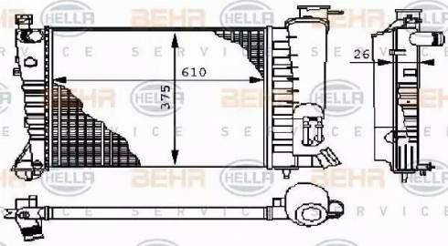 BEHR HELLA Service 8MK 376 710-241 - Радиатор, охлаждение двигателя autosila-amz.com