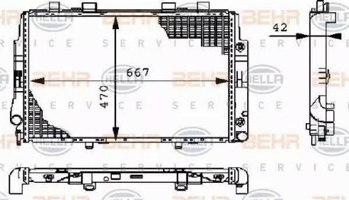 BEHR HELLA Service 8MK 376 711-174 - Радиатор, охлаждение двигателя autosila-amz.com