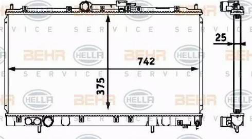 BEHR HELLA Service 8MK 376 718-511 - Радиатор, охлаждение двигателя autosila-amz.com