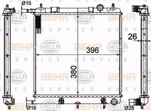 BEHR HELLA Service 8MK 376 718-621 - Радиатор, охлаждение двигателя autosila-amz.com