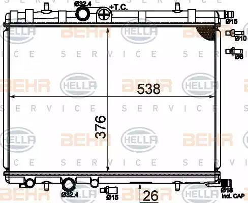 BEHR HELLA Service 8MK 376 718-054 - Радиатор, охлаждение двигателя autosila-amz.com