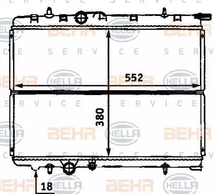 BEHR HELLA Service 8MK 376 718-131 - Радиатор, охлаждение двигателя autosila-amz.com