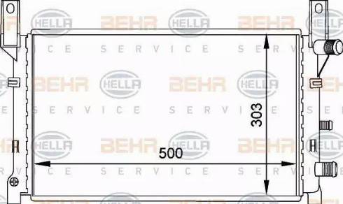 BEHR HELLA Service 8MK 376 713-411 - Радиатор, охлаждение двигателя autosila-amz.com