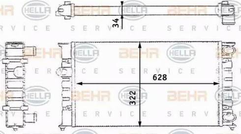 BEHR HELLA Service 8MK 376 713-424 - Радиатор, охлаждение двигателя autosila-amz.com