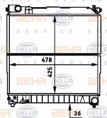 BEHR HELLA Service 8MK 376 717-681 - Радиатор, охлаждение двигателя autosila-amz.com