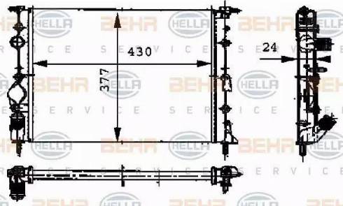 BEHR HELLA Service 8MK 376 717-671 - Радиатор, охлаждение двигателя autosila-amz.com