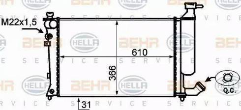 BEHR HELLA Service 8MK 376 717-171 - Радиатор, охлаждение двигателя autosila-amz.com