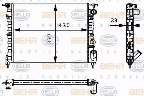 BEHR HELLA Service 8MK 376 717-271 - Радиатор, охлаждение двигателя autosila-amz.com