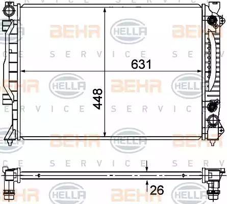 BEHR HELLA Service 8MK 376 781-031 - Радиатор, охлаждение двигателя autosila-amz.com