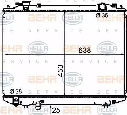 BEHR HELLA Service 8MK 376 787-101 - Радиатор, охлаждение двигателя autosila-amz.com