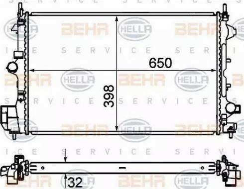 BEHR HELLA Service 8MK 376 735-061 - Радиатор, охлаждение двигателя autosila-amz.com