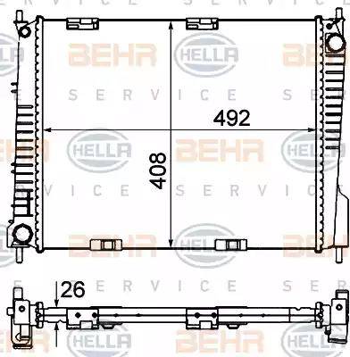 BEHR HELLA Service 8MK 376 735-141 - Радиатор, охлаждение двигателя autosila-amz.com