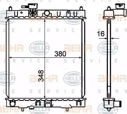 BEHR HELLA Service 8MK 376 735-171 - Радиатор, охлаждение двигателя autosila-amz.com