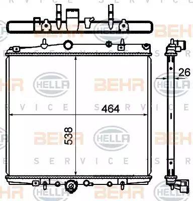 BEHR HELLA Service 8MK 376 735-311 - Радиатор, охлаждение двигателя autosila-amz.com