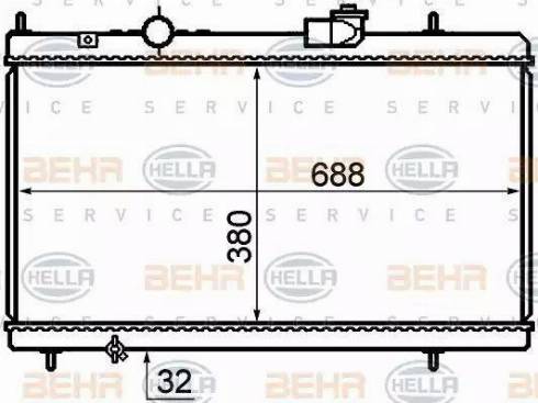 BEHR HELLA Service 8MK 376 732-741 - Радиатор, охлаждение двигателя autosila-amz.com