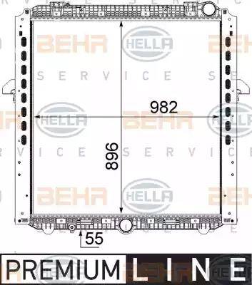 BEHR HELLA Service 8MK 376 737-081 - Радиатор, охлаждение двигателя autosila-amz.com