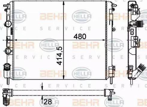 BEHR HELLA Service 8MK 376 726-731 - Радиатор, охлаждение двигателя autosila-amz.com