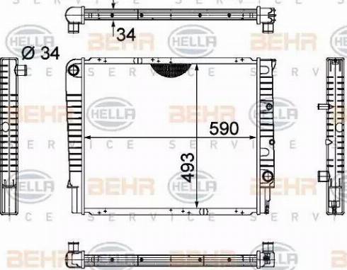 BEHR HELLA Service 8MK 376 721-001 - Радиатор, охлаждение двигателя autosila-amz.com