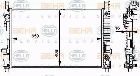 BEHR HELLA Service 8MK 376 721-034 - Радиатор, охлаждение двигателя autosila-amz.com