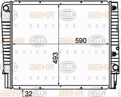 BEHR HELLA Service 8MK 376 774-211 - Радиатор, охлаждение двигателя autosila-amz.com