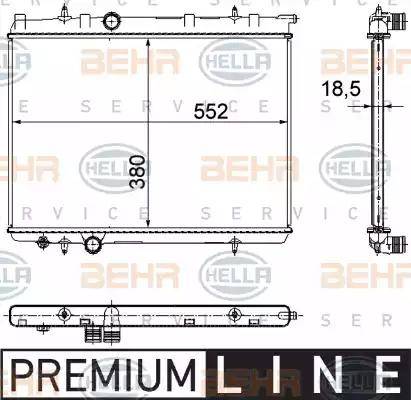 BEHR HELLA Service 8MK 376 771-501 - Радиатор, охлаждение двигателя autosila-amz.com