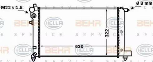 BEHR HELLA Service 8MK 376 771-281 - Радиатор, охлаждение двигателя autosila-amz.com