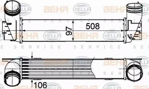 BEHR HELLA Service 8ML 376 988-074 - Интеркулер, теплообменник турбины autosila-amz.com