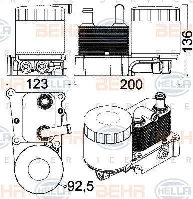 BEHR HELLA Service 8MO 376 797-071 - Масляный радиатор, двигательное масло autosila-amz.com