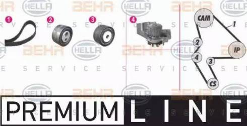 BEHR HELLA Service 8MP 376 809-891 - Водяной насос + комплект зубчатого ремня ГРМ autosila-amz.com