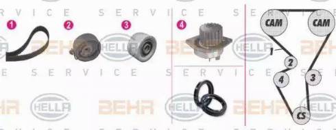 BEHR HELLA Service 8MP 376 804-851 - Водяной насос + комплект зубчатого ремня ГРМ autosila-amz.com