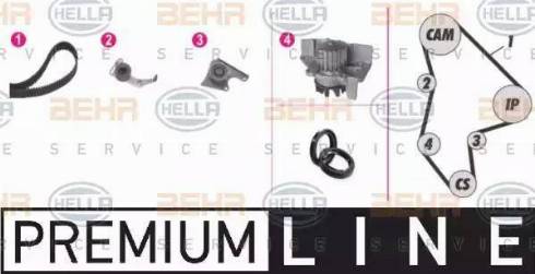 BEHR HELLA Service 8MP 376 804-801 - Водяной насос + комплект зубчатого ремня ГРМ autosila-amz.com