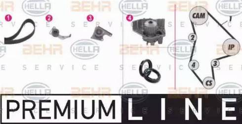 BEHR HELLA Service 8MP 376 804-811 - Водяной насос + комплект зубчатого ремня ГРМ autosila-amz.com