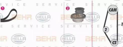 BEHR HELLA Service 8MP 376 804-881 - Водяной насос + комплект зубчатого ремня ГРМ autosila-amz.com