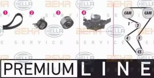 BEHR HELLA Service 8MP 376 804-871 - Водяной насос + комплект зубчатого ремня ГРМ autosila-amz.com