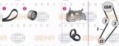 BEHR HELLA Service 8MP 376 805-841 - Водяной насос + комплект зубчатого ремня ГРМ autosila-amz.com