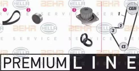 BEHR HELLA Service 8MP 376 805-851 - Водяной насос + комплект зубчатого ремня ГРМ autosila-amz.com