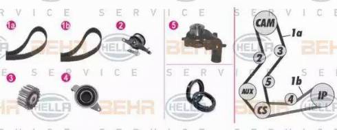 BEHR HELLA Service 8MP 376 805-821 - Водяной насос + комплект зубчатого ремня ГРМ autosila-amz.com