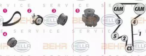 BEHR HELLA Service 8MP 376 806-841 - Водяной насос + комплект зубчатого ремня ГРМ autosila-amz.com