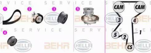 BEHR HELLA Service 8MP 376 806-851 - Водяной насос + комплект зубчатого ремня ГРМ autosila-amz.com