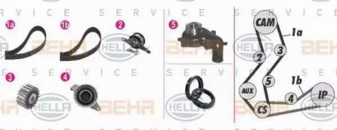 BEHR HELLA Service 8MP 376 806-801 - Водяной насос + комплект зубчатого ремня ГРМ autosila-amz.com