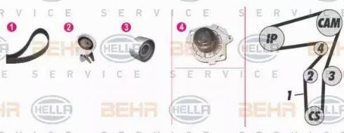 BEHR HELLA Service 8MP 376 806-881 - Водяной насос + комплект зубчатого ремня ГРМ autosila-amz.com