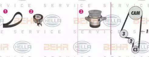 BEHR HELLA Service 8MP 376 801-891 - Водяной насос + комплект зубчатого ремня ГРМ autosila-amz.com